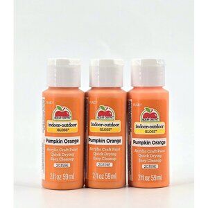 3 Apple Barrel Matte Acrylic Craft Paint Pumpkin Orange 2 oz Quick Drying New
